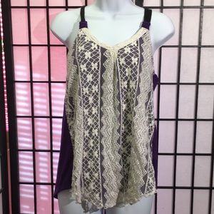 Beta House Tank Lace Overlay Size L